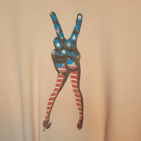 Altru Light Pink Graphic Tee with Americana Peace Legs - Picture 4 of 8